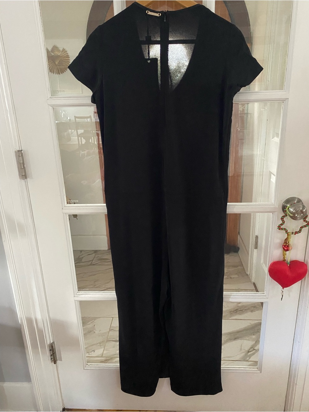 Twinset Black V-Neck Short Sleeve Jumpsuit - Brand Unspecified